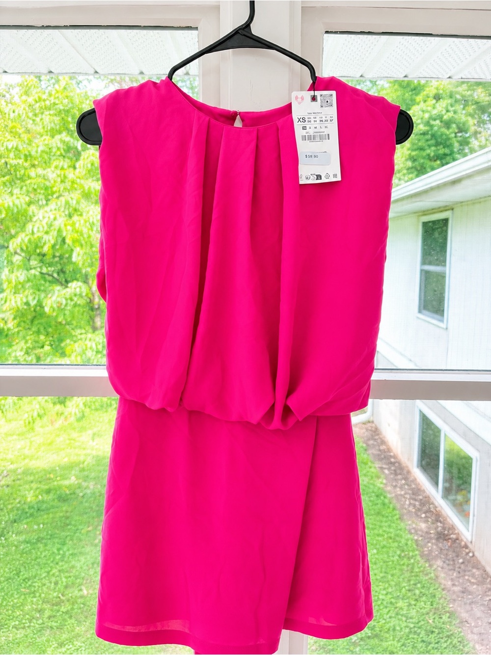 Zara Hot Pink Mini Shorts Romper